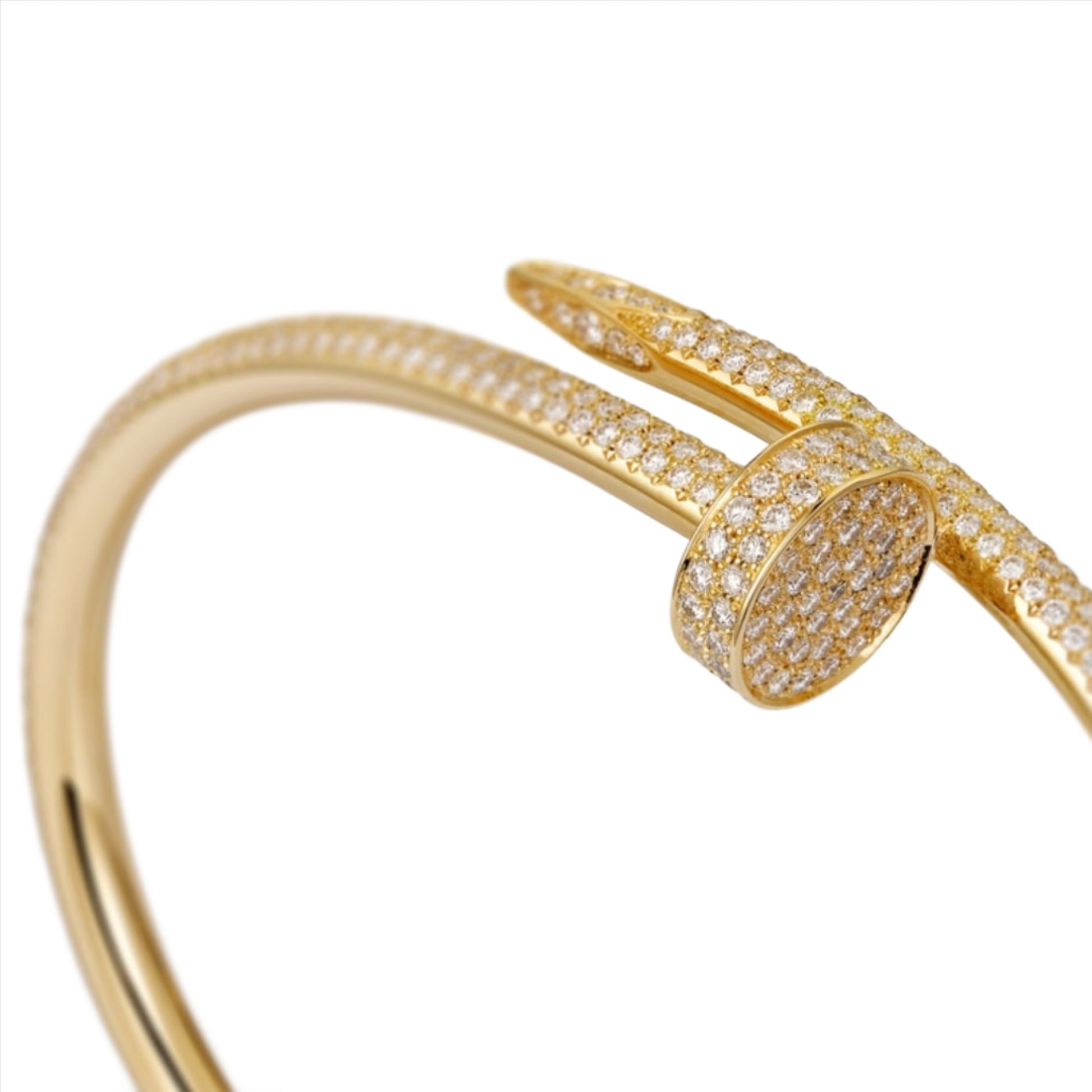 Gold with diamond paved bracelet for women