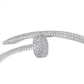 Silver with diamond nail bracelet for men